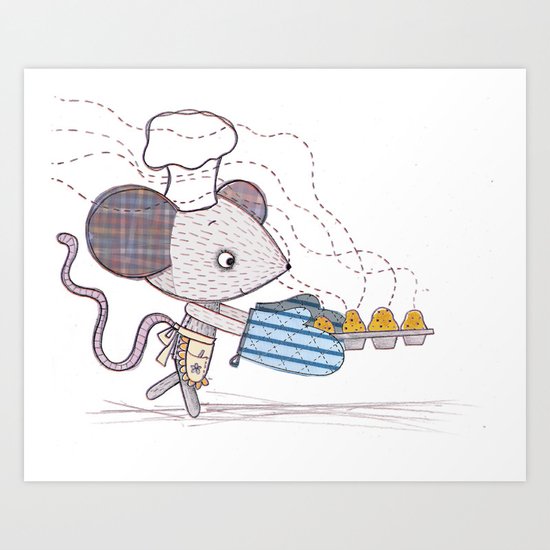Bakery Mouse Art Print