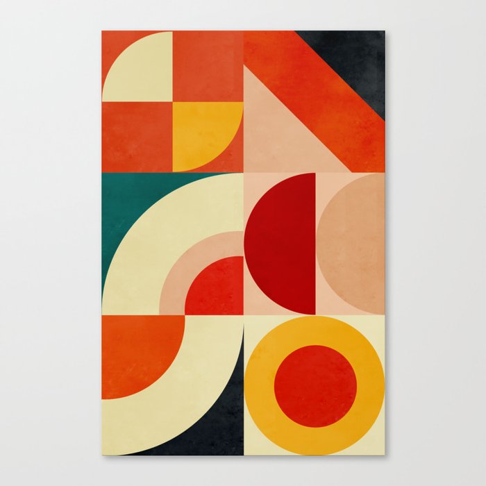 Mid Century Bauhaus Shapes 1 Canvas Print