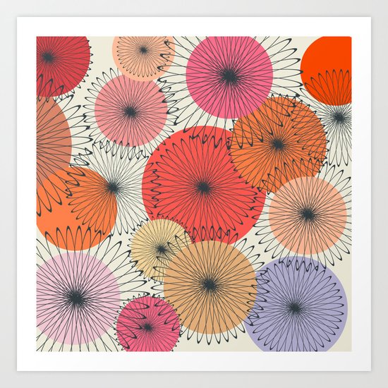 Spiral Flowers Art Print