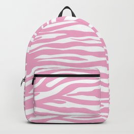 Pink Zebra Skin Backpack | Abstract, Illustration, Vintage, Modern, Animal, Graphic Design, Pink, Animalprint, Pattern, White 