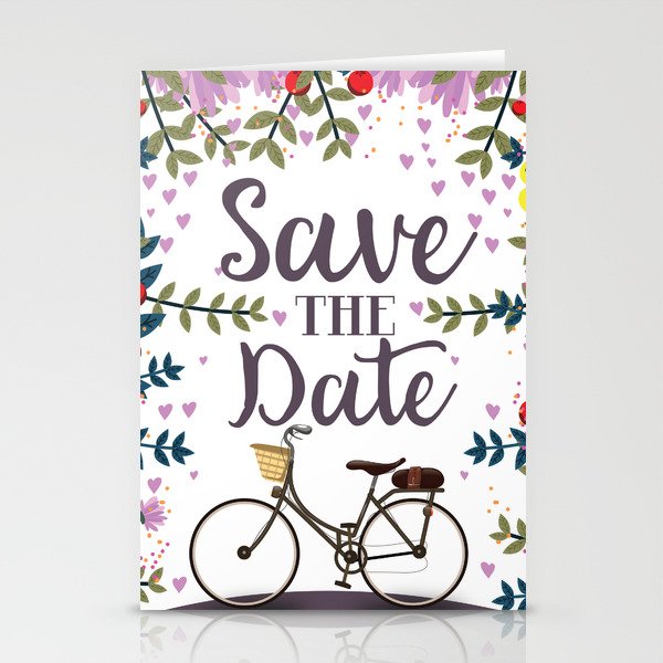 Save the Date Vintage bicycle Stationery Cards