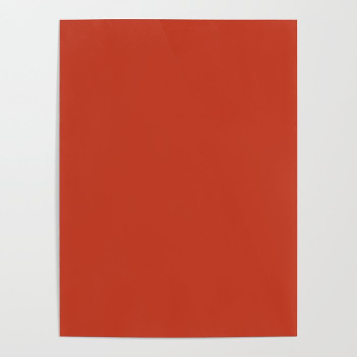 Dark Chalky Pastel Red Solid Color Poster
