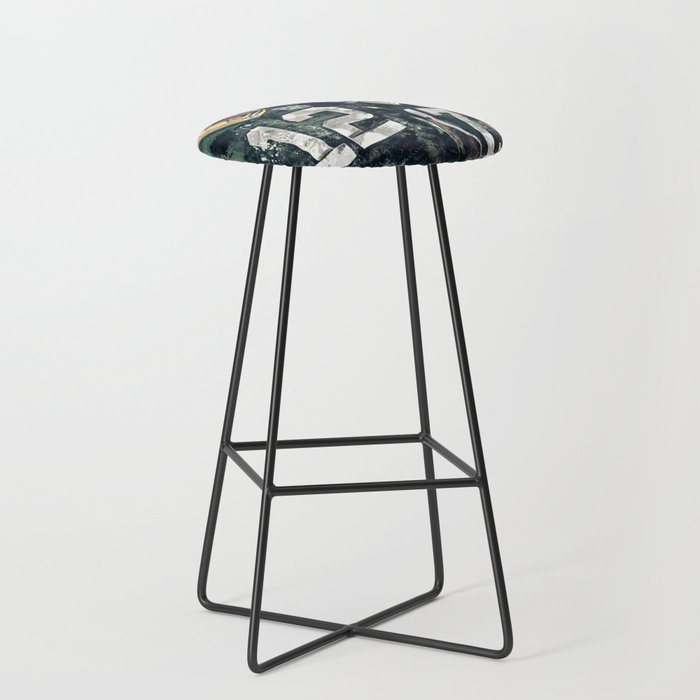 Green poster, Rodgers, Football art painting, canvas, print Bar Stool