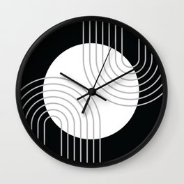 Mid Century Modern Geometric 174 in Monochrome grey Wall Clock