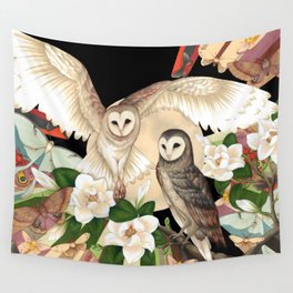 Owls + Moths Wall Tapestry