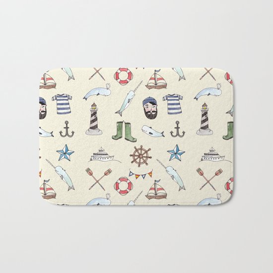 Nautical Pattern Bath Mat