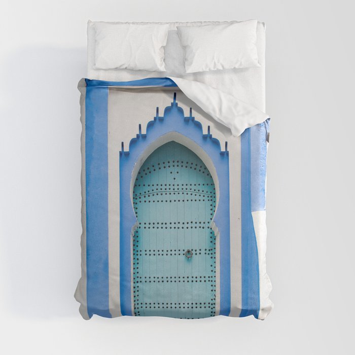 Doors - Chefchaouen, Morocco Duvet Cover