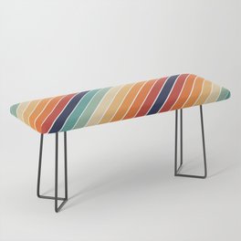 Retro rainbow palette stripes 70s on white 1 Bench
