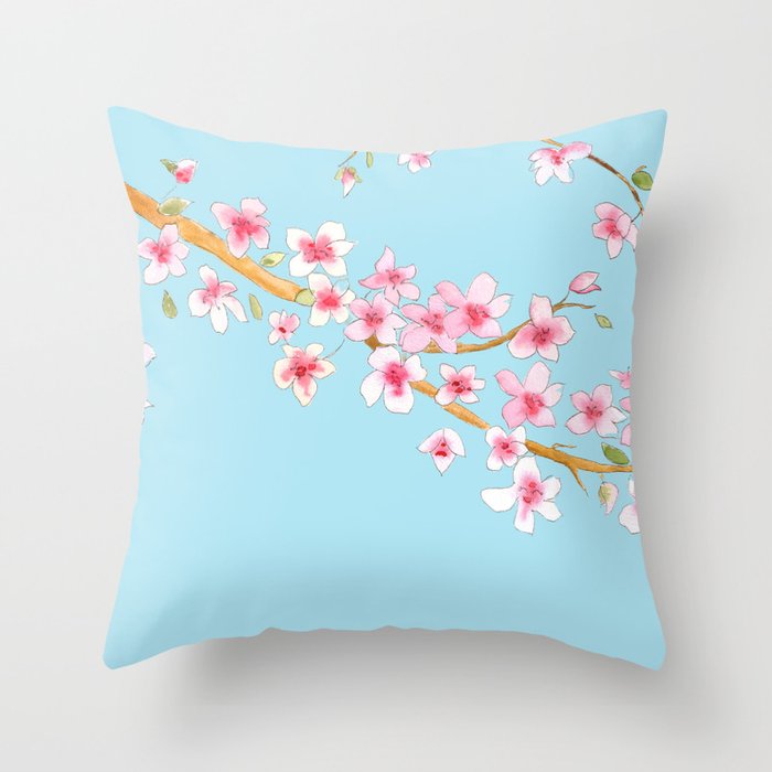 Cherry Blossom II Throw Pillow