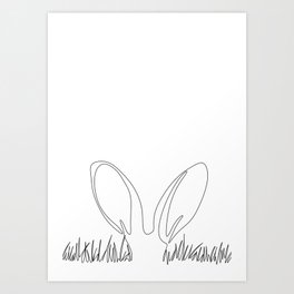 Bunny Ears Oneline Art Print