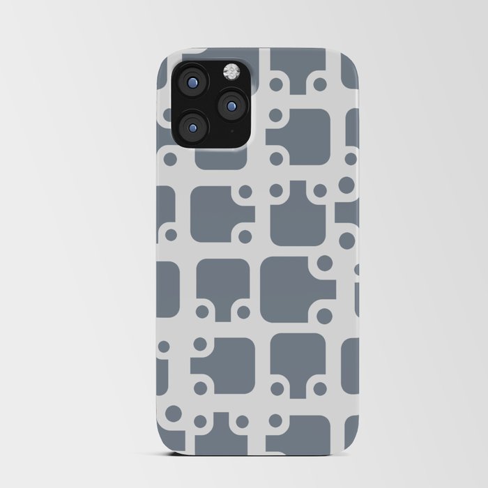 Mid Century Modern Abstract Pattern Slate Gray 1 iPhone Card Case