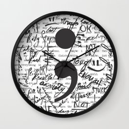 Everyone knows a Semi-Colon Wall Clock | Graphicdesign, Symbolism, Mental, Cartoon, Typography, Ink, Health, Pattern, Vector, Figurative 