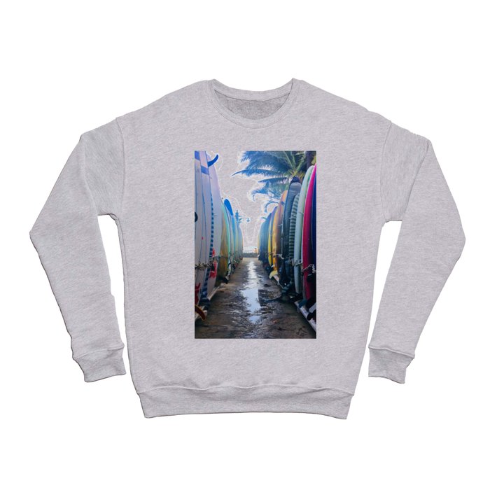 Surfboards at the Beach Crewneck Sweatshirt