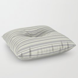 [ Thumbnail: Light Yellow & Dark Grey Colored Pattern of Stripes Floor Pillow ]