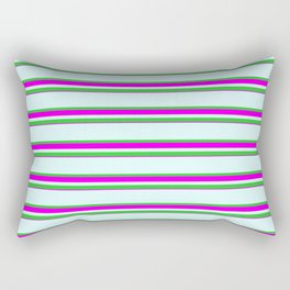 [ Thumbnail: Light Cyan, Lime Green & Fuchsia Colored Lines Pattern Rectangular Pillow ]