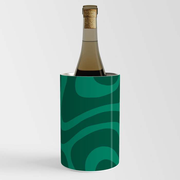Warped Swirl Marble Pattern (emerald green) Wine Chiller