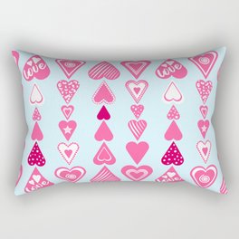 Pink Chain of Hearts Rectangular Pillow