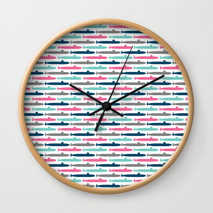 Colorful Submarine Squadron Wall Clock