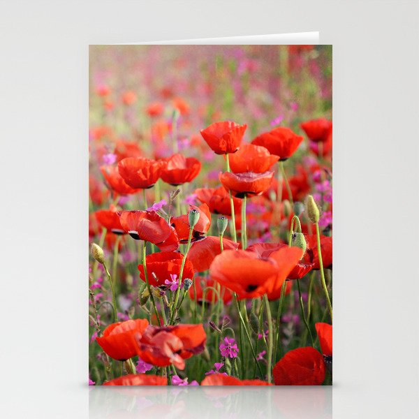 Poppies in Spring Stationery Cards