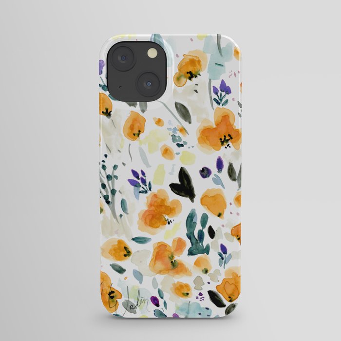 Cali Poppies + wild flowers iPhone Case