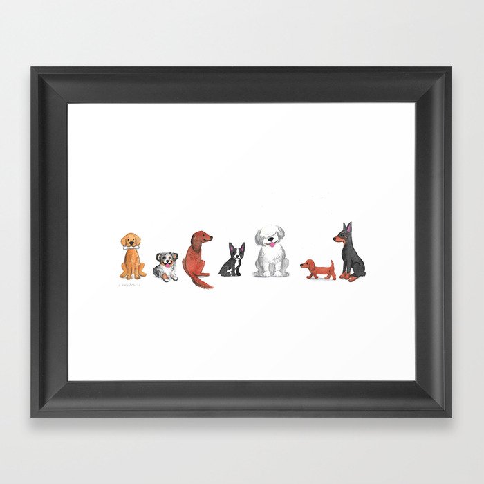 Puppy Party 1  Framed Art Print
