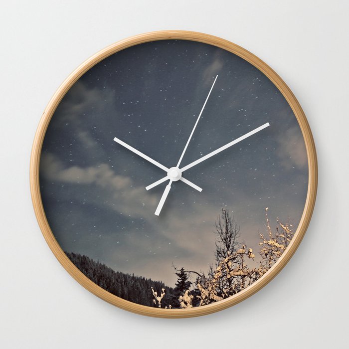 Starry Winter Nights Wall Clock