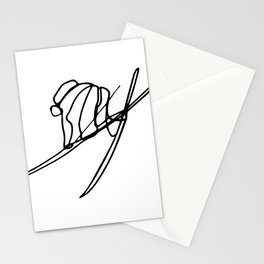 Skier Grabs :: Single Line Stationery Card