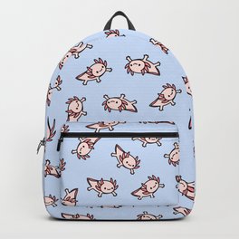 Axolotl Backpack | Cartoon, Blue, Sea, Drawing, Basic, Background, Fish, Digital, Cute, Pastel 