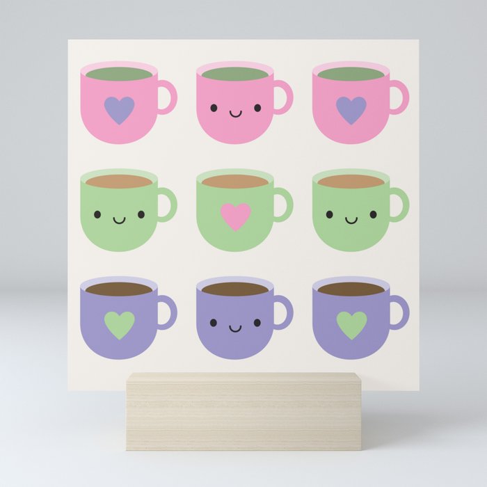 Time For Tea - Kawaii Cup of Tea Mini Art Print