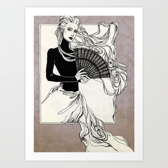 Vintage lady#3 Art Print