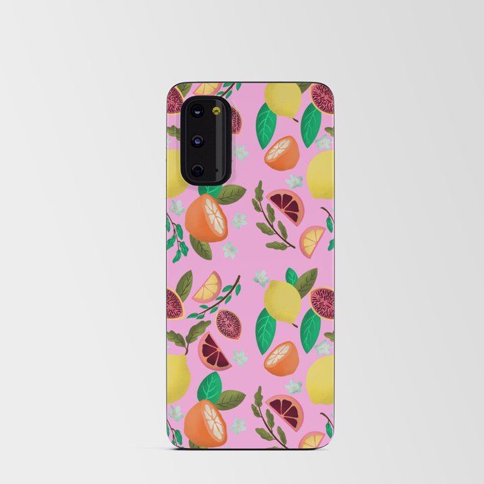 Lemon print - Pink Android Card Case