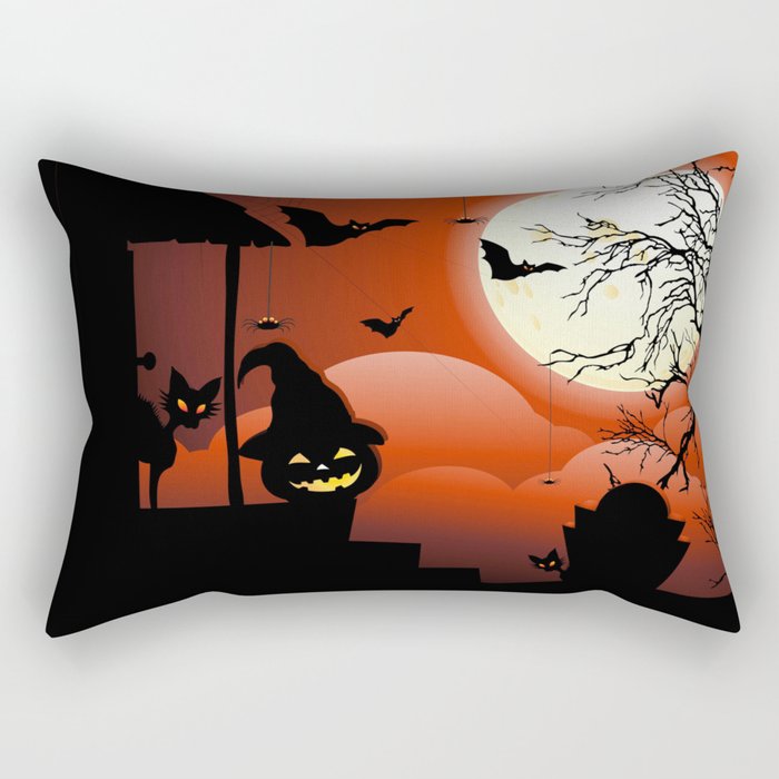 Halloween on Bloody Moonlight Nightmare Rectangular Pillow