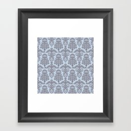 Strawberry Chandelier Pattern 547 Gray and Blue Framed Art Print