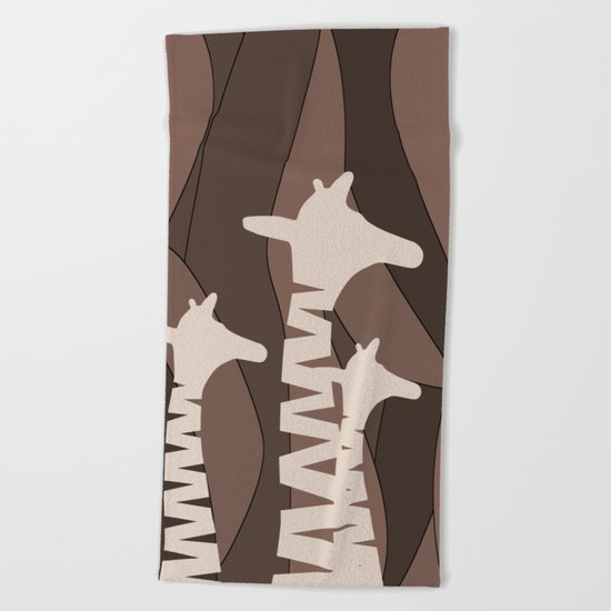 Abstract Giraffe Family Beach Towel