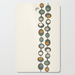 Retro Mid Century Baubles in Olive Green, Orange and Cream Cutting Board