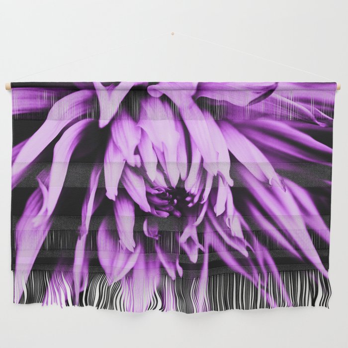 Purple And Black Cactus Dahlia Wall Hanging