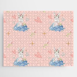 Easter Bunny In Roses Collection Jigsaw Puzzle