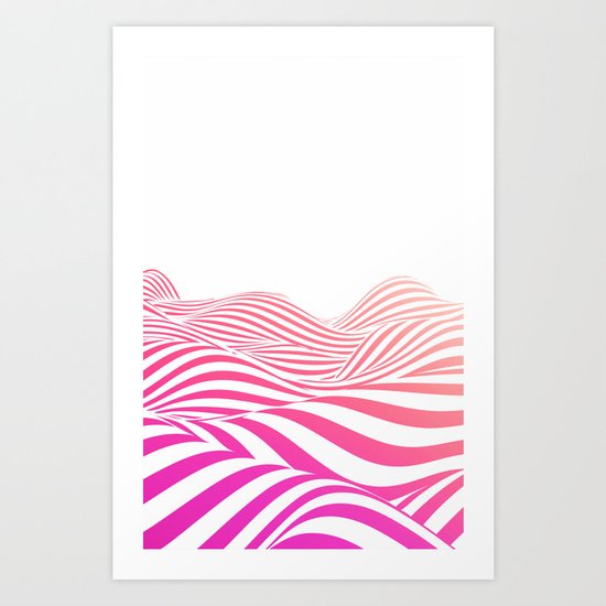 Pink wave Art Print