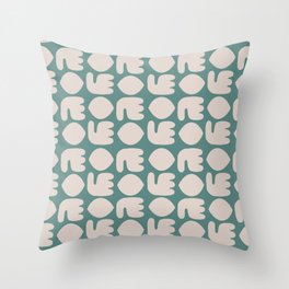 Boho surface pattern in sage green Throw Pillow