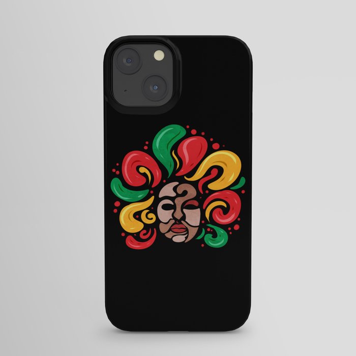 Afro With African Corors Hair Freedom Day Juneteenth iPhone Case