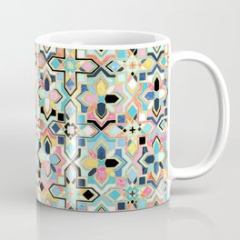 Bohemian Geometry Enameled Tiles  Coffee Mug