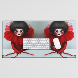 Lady in red Desk Mat