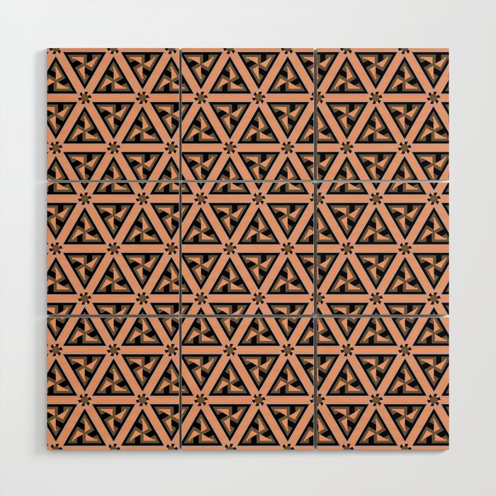 Retro art deco fan pattern Wood Wall Art