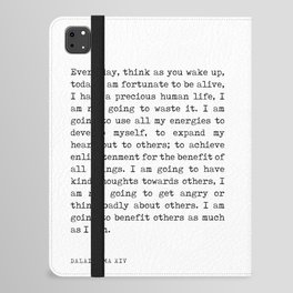 Think as you wake up - Dalai Lama Quote - Literature - Typewriter Print iPad Folio Case