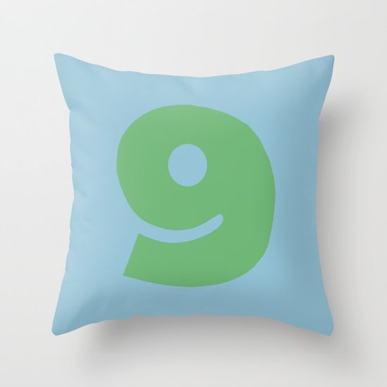 Number 9 Throw Pillow