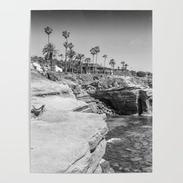 SAN DIEGO Sunset Cliffs | Monochrome Poster