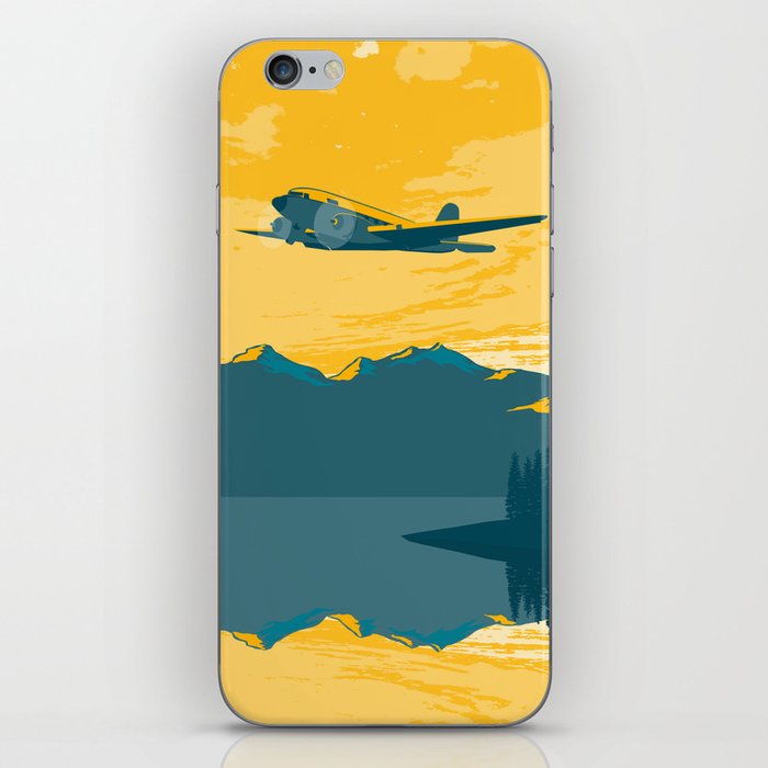 Vintage Plane over the Mountains iPhone Skin