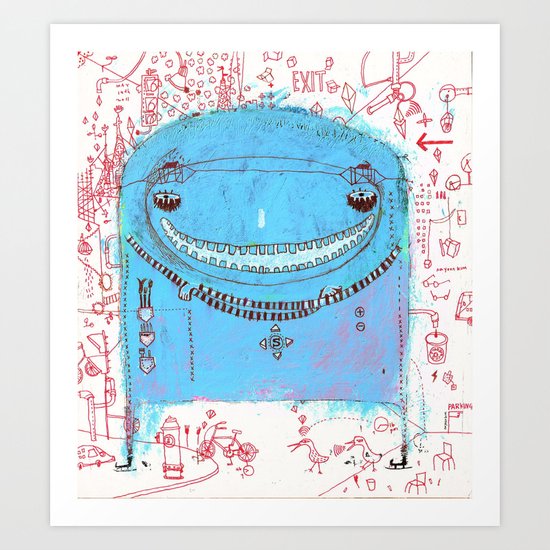 Blue Monster Art Print