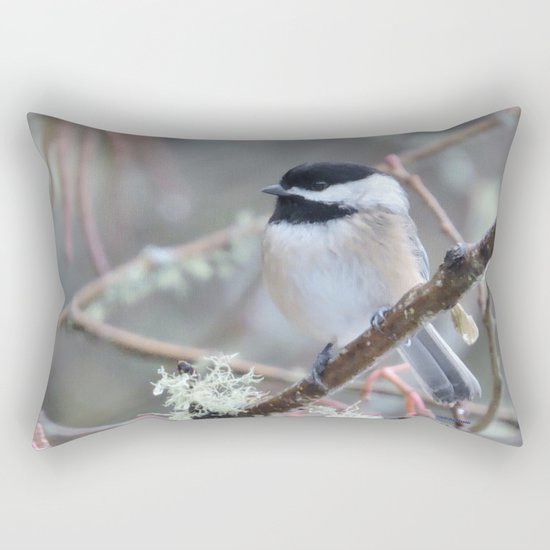 Chickadee in the Alder Tree Rectangular Pillow