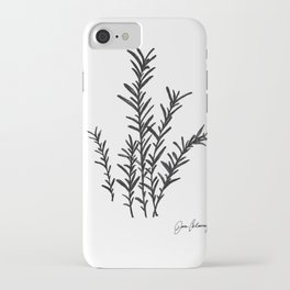 Rosemary herb Black and white pencil and ink sketch, by Jason Callaway iPhone Case